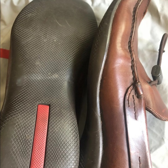 Prada Toggle Loafer Brown Leather 5 1/2 Slip-on main image 6